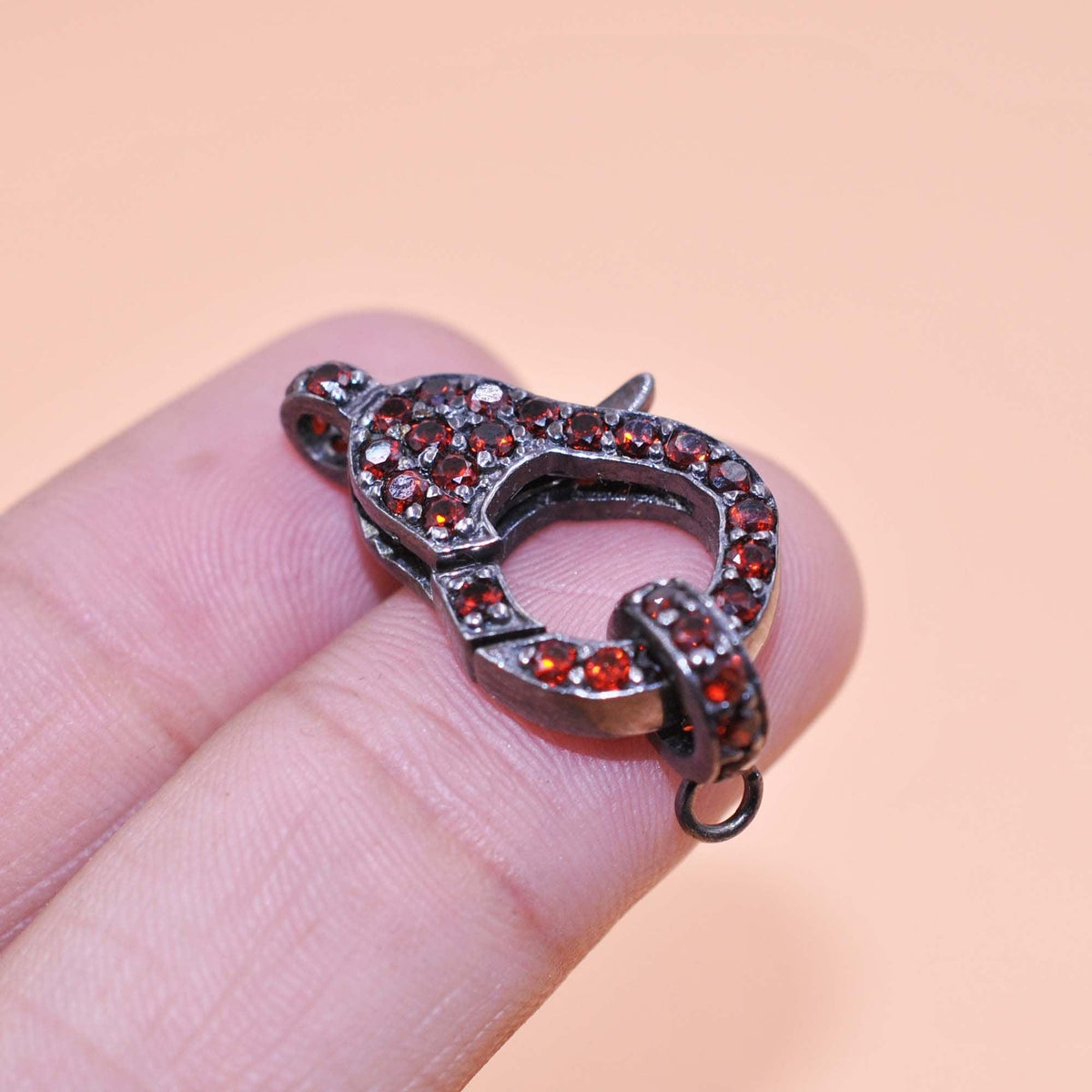 Sterling Silver Multi Gemstone Lobster Claw Clasp Lock - Kanika Creations