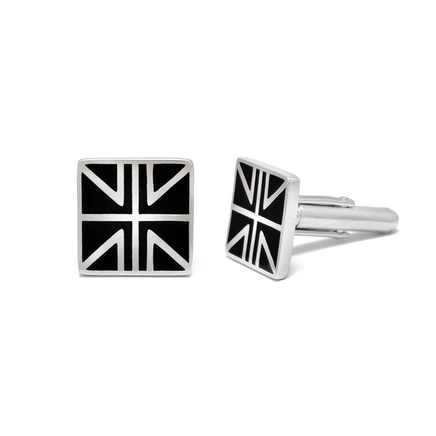 Handcrafted Union Jack Silver Cufflinks - Kanika Creations