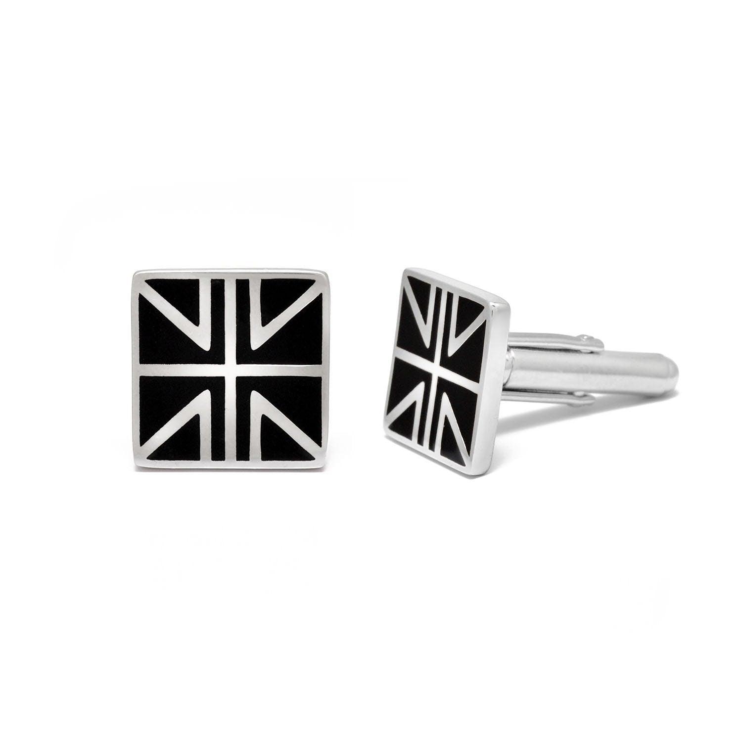 Handcrafted Union Jack Silver Cufflinks - Kanika Creations