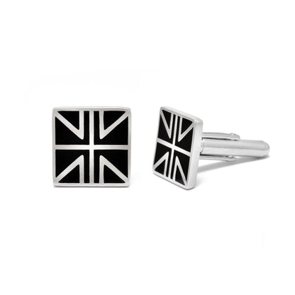 Handcrafted Union Jack Silver Cufflinks - Kanika Creations