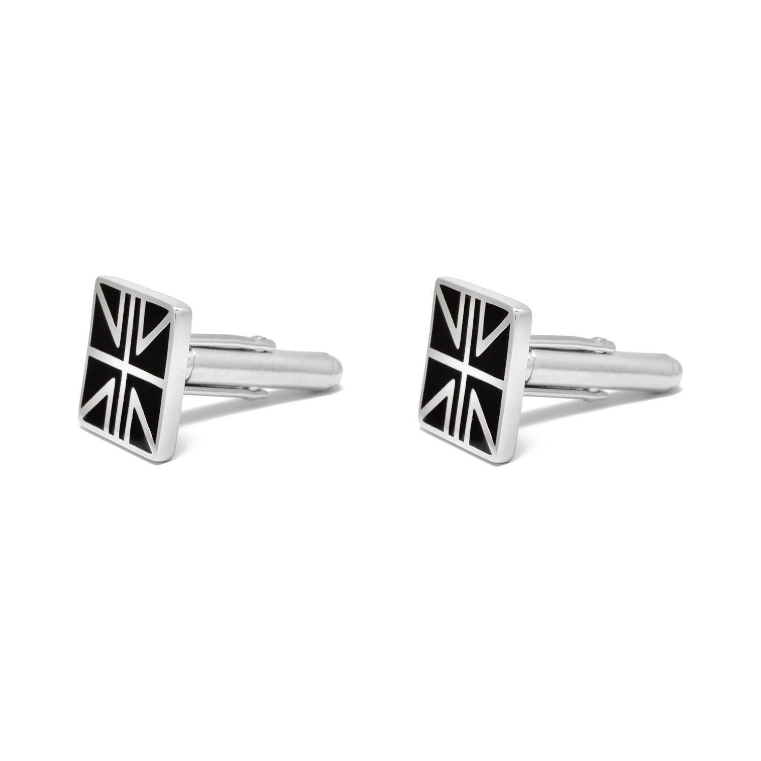 Handcrafted Union Jack Silver Cufflinks - Kanika Creations