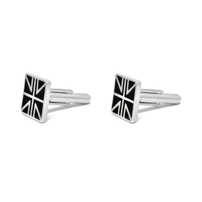 Handcrafted Union Jack Silver Cufflinks - Kanika Creations