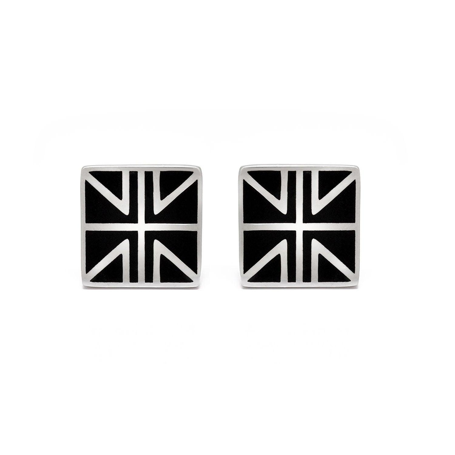 Handcrafted Union Jack Silver Cufflinks - Kanika Creations