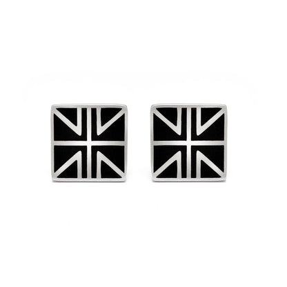 Handcrafted Union Jack Silver Cufflinks - Kanika Creations