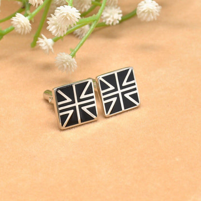 Handcrafted Union Jack Silver Cufflinks - Kanika Creations
