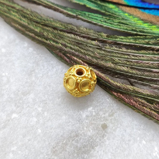 18k Gold Spacer Round Bead 8mm