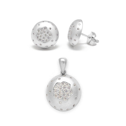 Cubic Zirconia Minimalist Silver Jewelry Set - Kanika Creations