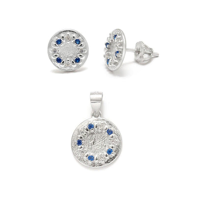 Cubic Zirconia Silver Jewelry Set Cz Pendant Earring Jewelry Set - Kanika Creations