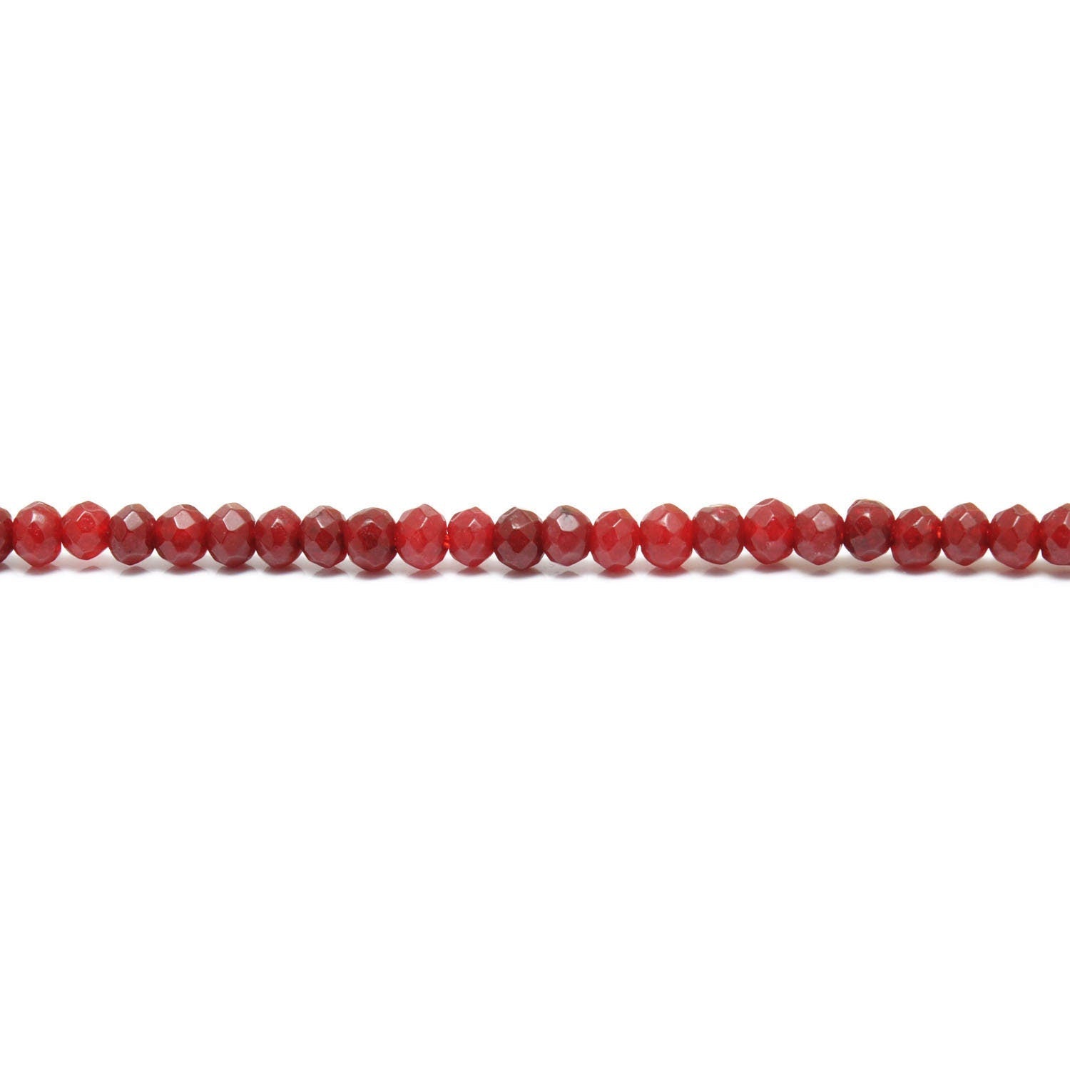 Red Ruby Faceted Rondelle Gemstone Beads 13" Strand - Kanika Creations