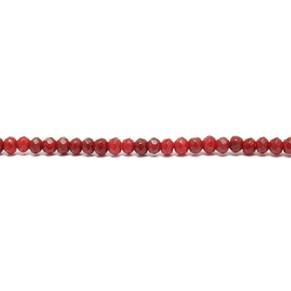 Red Ruby Faceted Rondelle Gemstone Beads 13" Strand - Kanika Creations