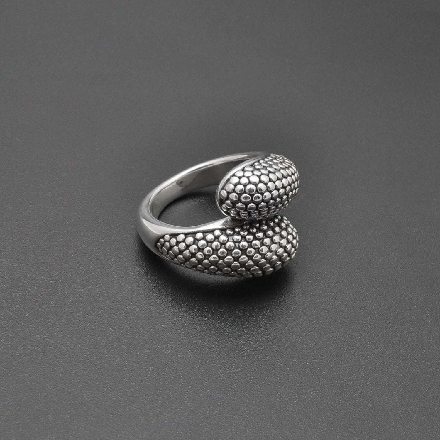 Sterling Silver Bypass Ring Size 8 - Kanika Creations