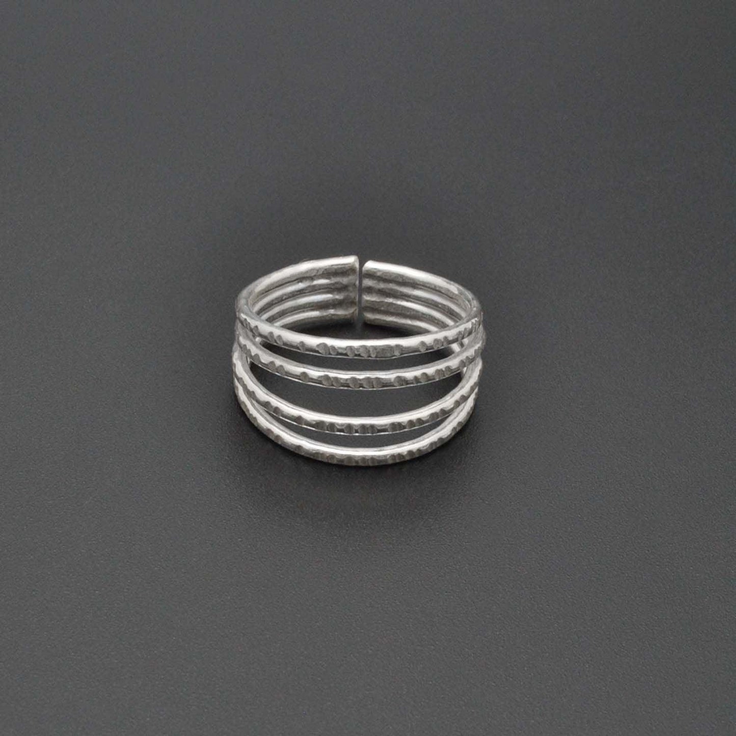 Sterling Silver Stackable Hammered Ring Size 9 - Kanika Creations
