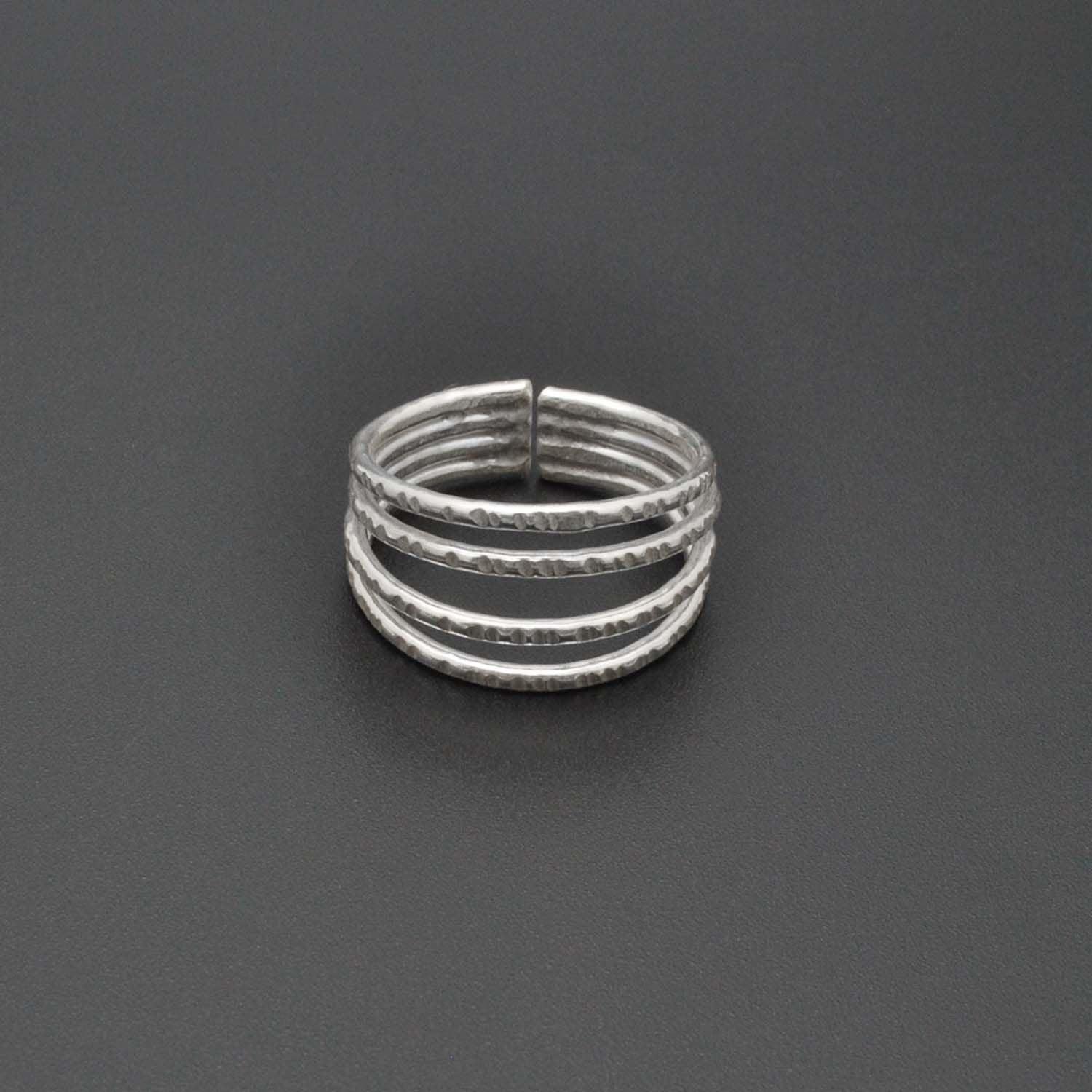 Sterling Silver Stackable Hammered Ring Size 9 - Kanika Creations