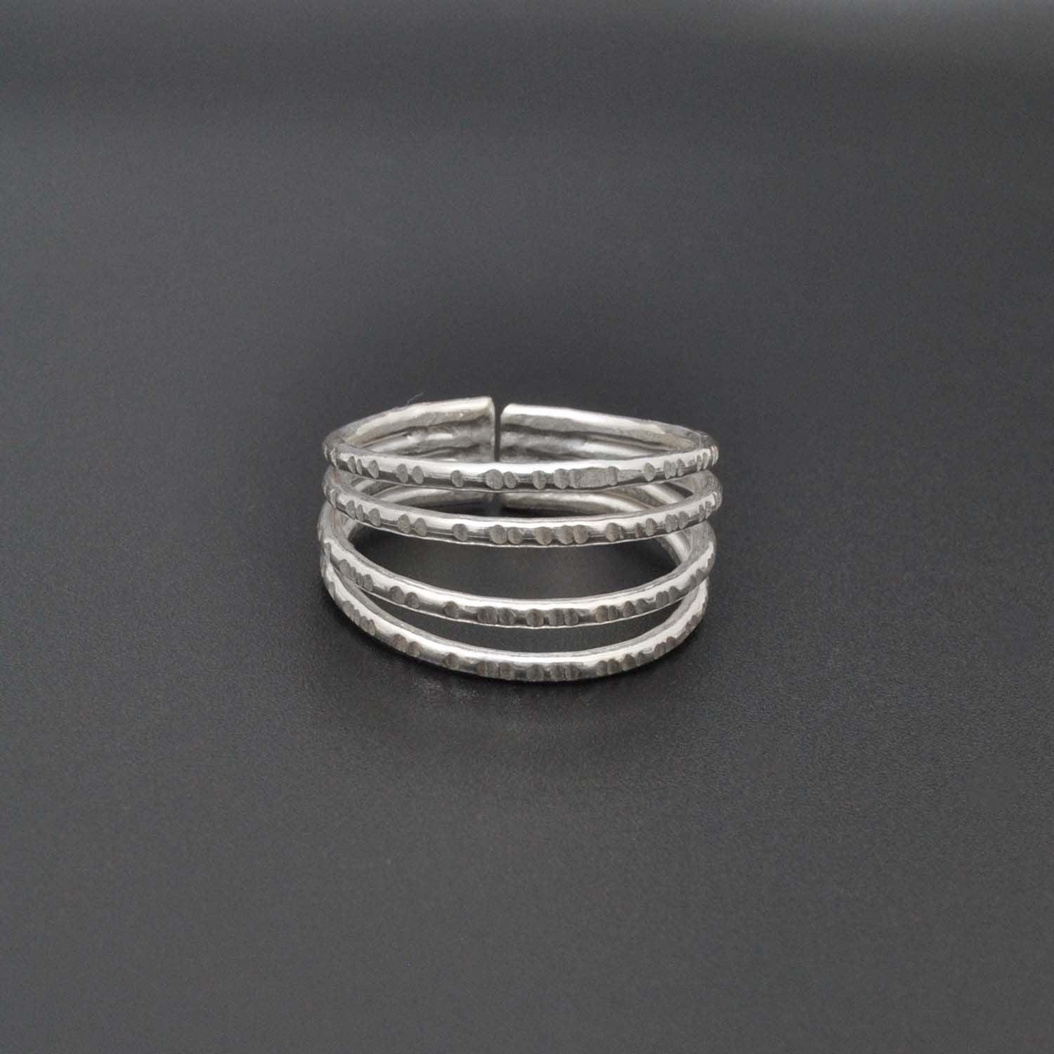 Sterling Silver Stackable Hammered Ring Size 9 - Kanika Creations