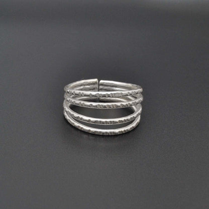Sterling Silver Stackable Hammered Ring Size 9 - Kanika Creations