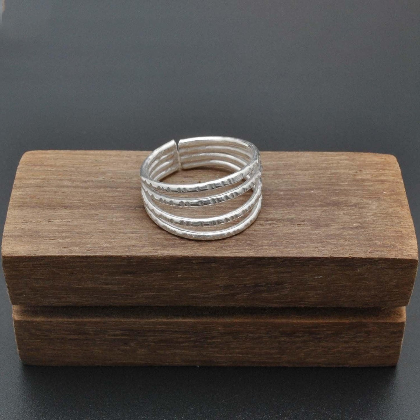 Sterling Silver Stackable Hammered Ring Size 9 - Kanika Creations