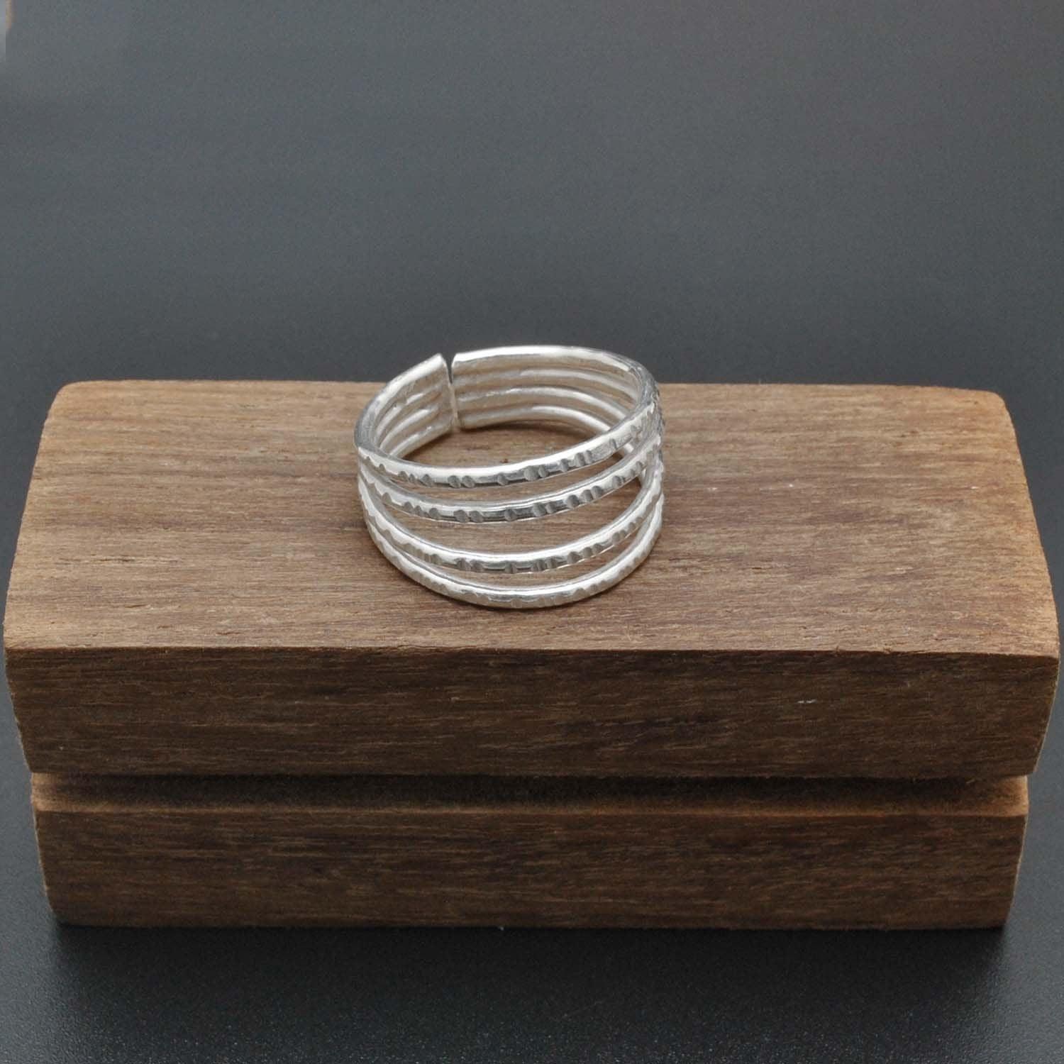 Sterling Silver Stackable Hammered Ring Size 9 - Kanika Creations