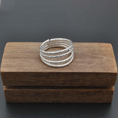 Sterling Silver Stackable Hammered Ring Size 9 - Kanika Creations