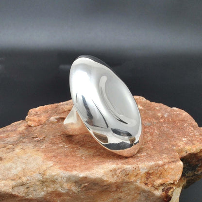 Long contemporary sterling silver ring - Kanika Creations