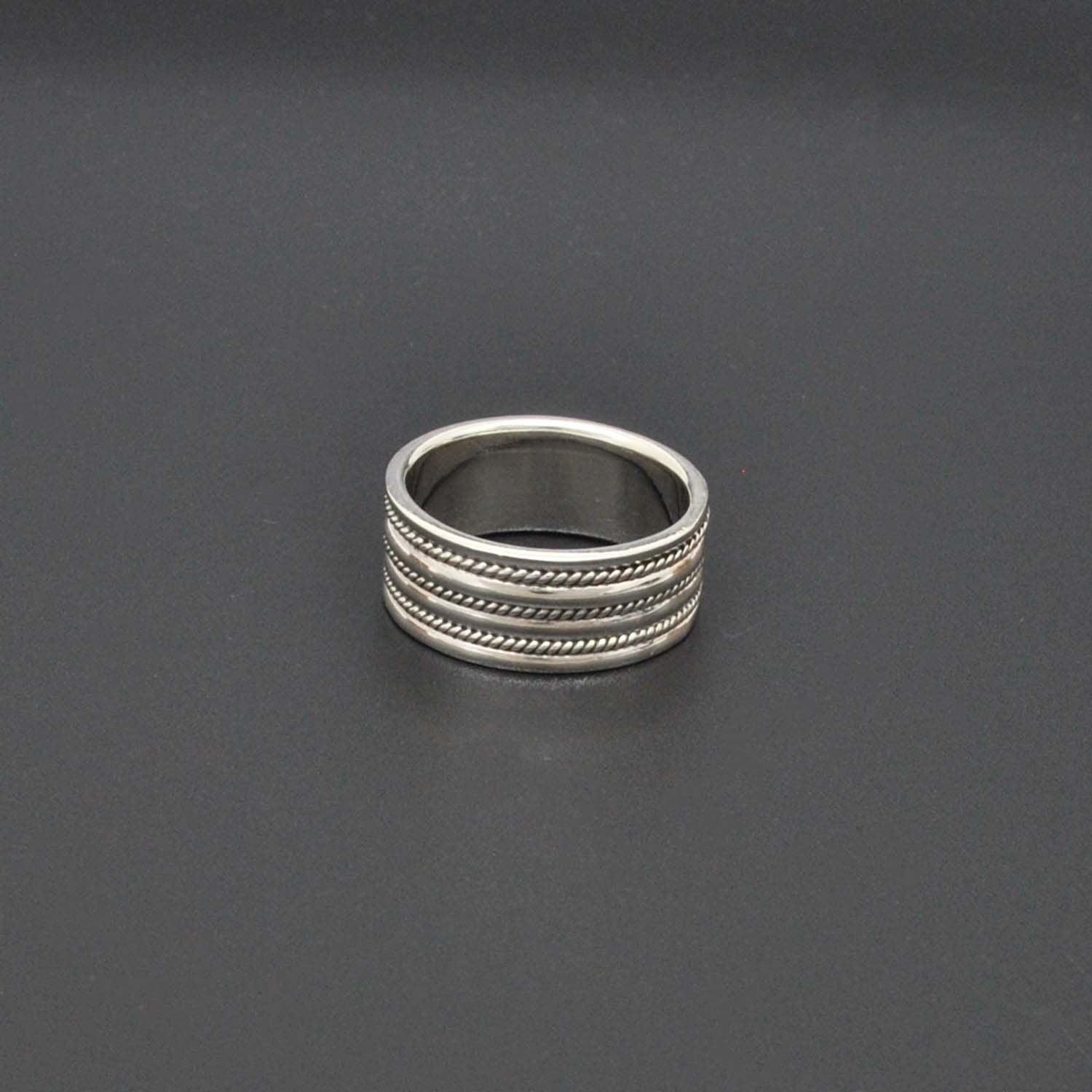 Solid 925 Silver Classic Wedding Bands Size 9 - Kanika Creations
