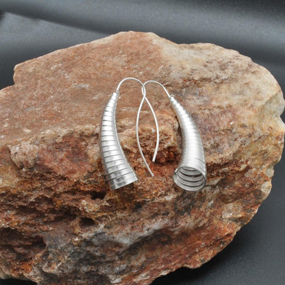 Sterling silver tribal cone earrings - Kanika Creations