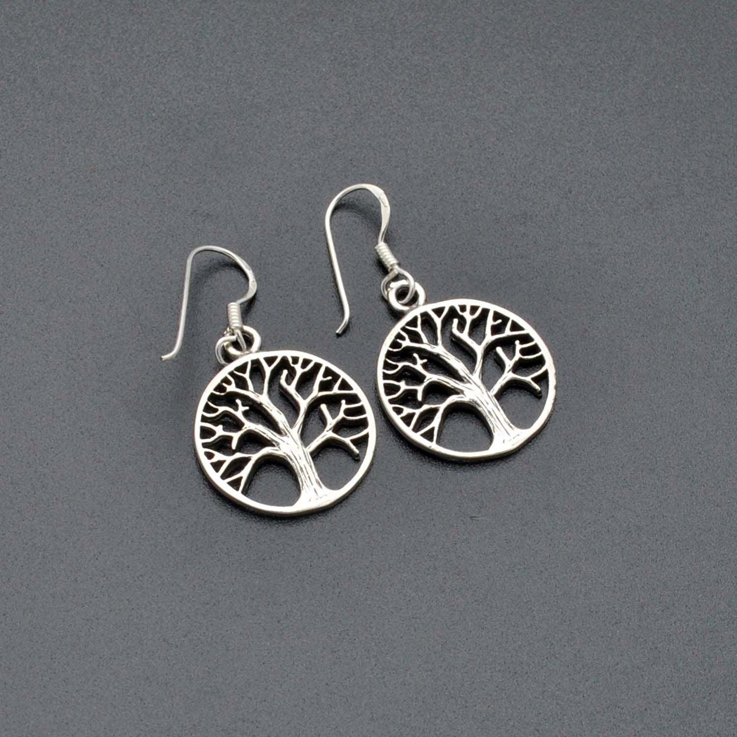 Tree of life silver Dangle Earring - Kanika Creations
