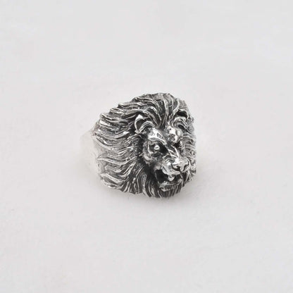 Roaring Lion Silver Ring Size 10 - Kanika Creations