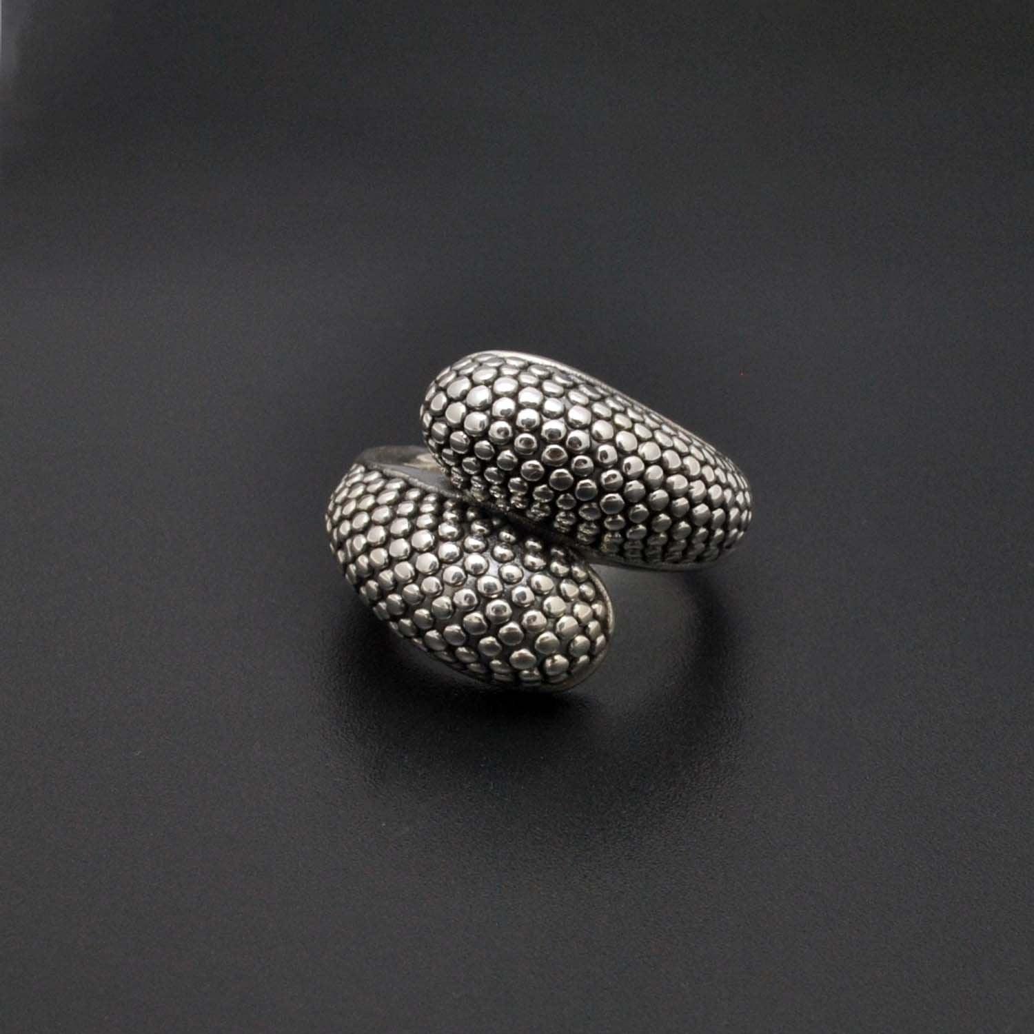 Sterling Silver Bypass Ring Size 8 - Kanika Creations
