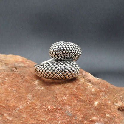 Sterling Silver Bypass Ring Size 8 - Kanika Creations
