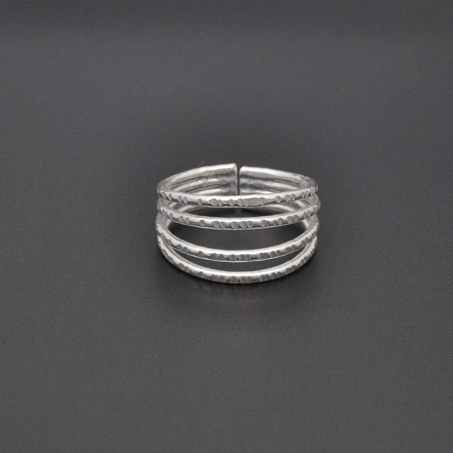 Sterling Silver Stackable Hammered Ring Size 9 - Kanika Creations