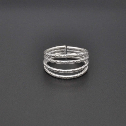 Sterling Silver Stackable Hammered Ring Size 9 - Kanika Creations