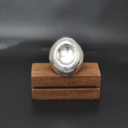 Long contemporary sterling silver ring - Kanika Creations