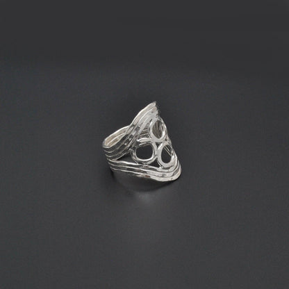 Handmade Sterling Silver Beaten Band Ring Size 8 - Kanika Creations