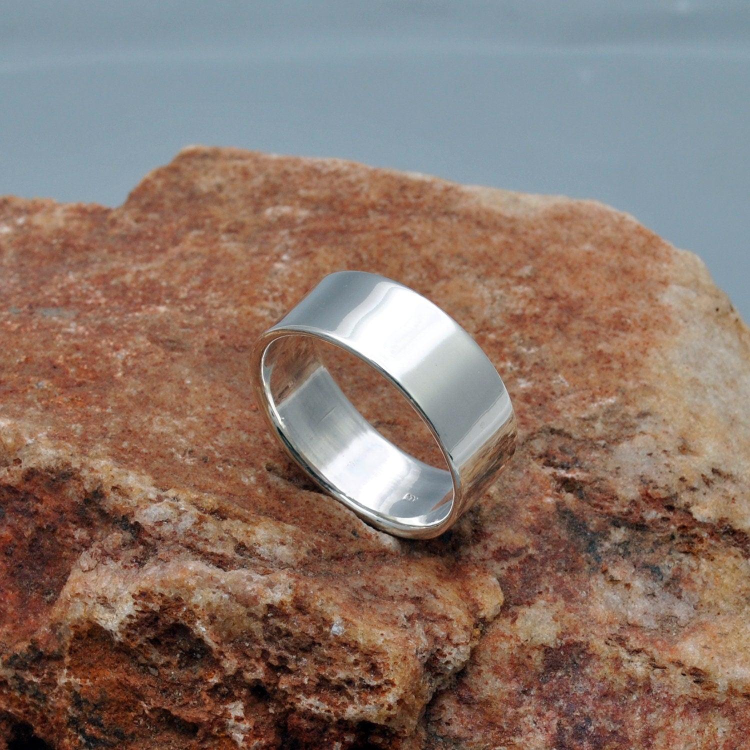 Plain Sterling Silver Band Ring Size 9 - Kanika Creations