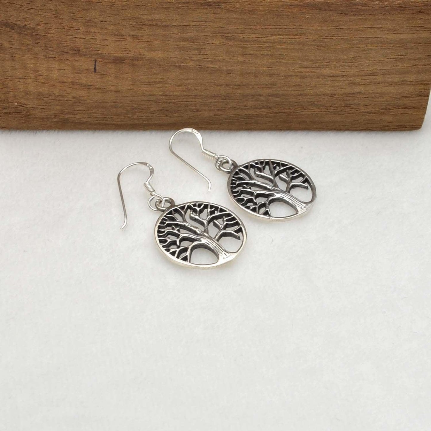 Tree of life silver Dangle Earring - Kanika Creations