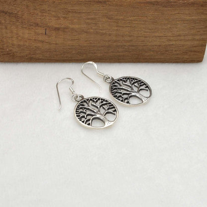 Tree of life silver Dangle Earring - Kanika Creations