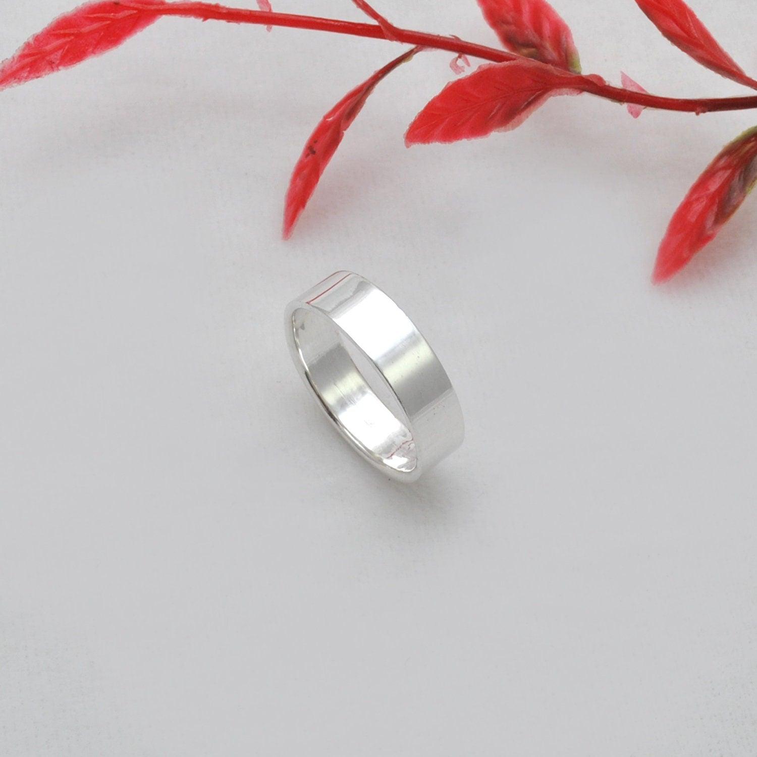 Sterling Silver Plain Wide Band Ring 8/9 - Kanika Creations