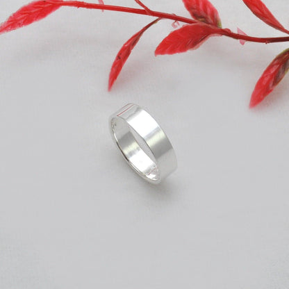 Sterling Silver Plain Wide Band Ring 8/9 - Kanika Creations