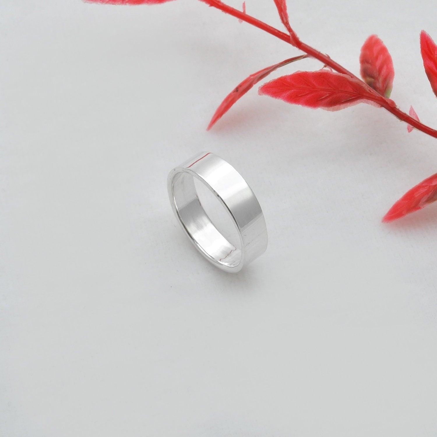 Sterling Silver Plain Wide Band Ring 8/9 - Kanika Creations