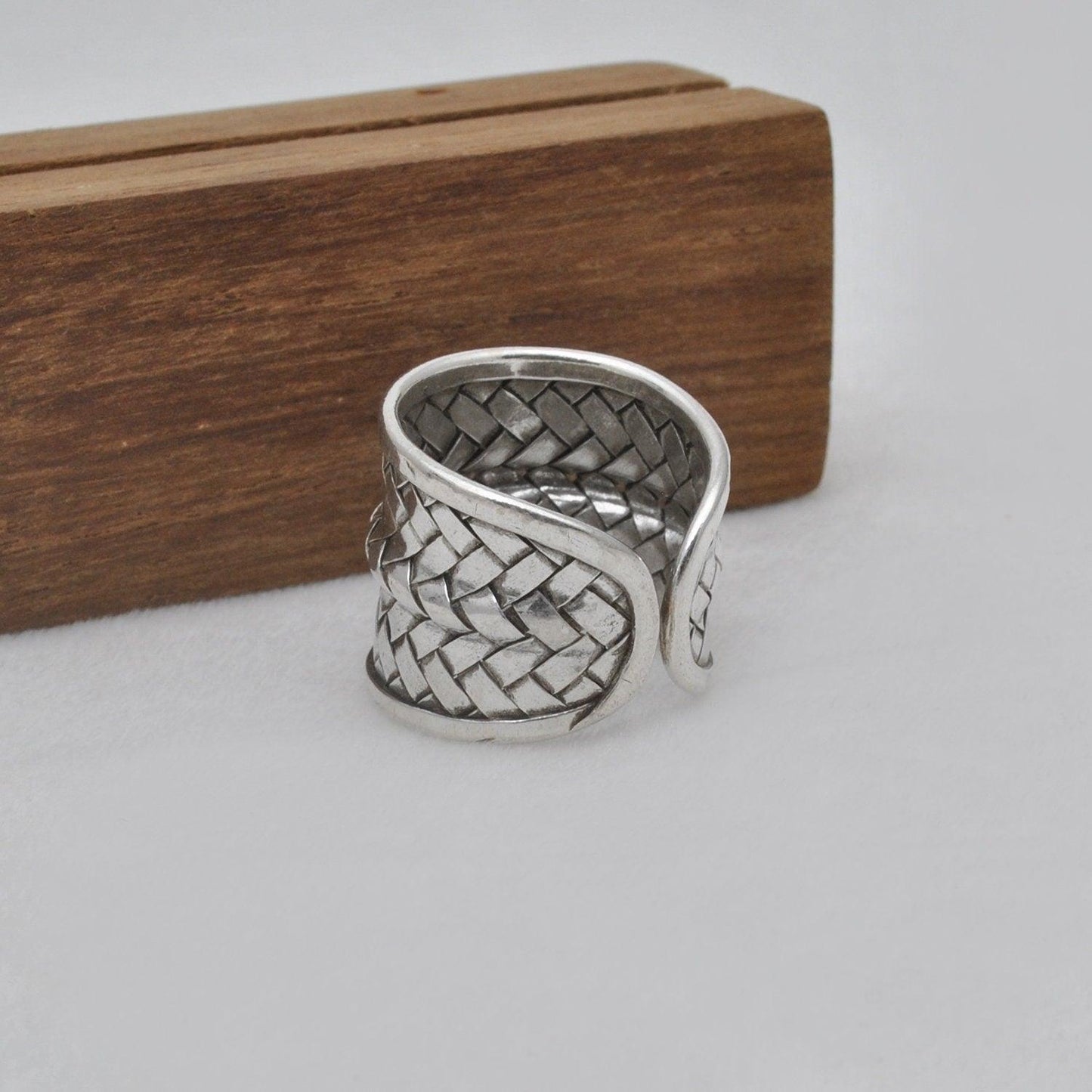 Sterling Silver Braided Ring Size 10 Weave Jewelry - Kanika Creations