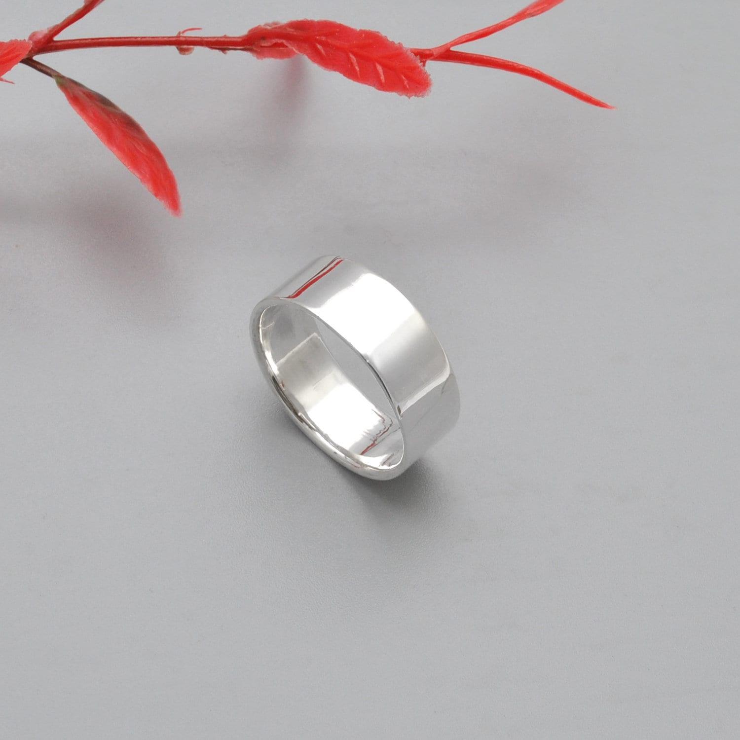 Plain Sterling Silver Band Ring Size 9 - Kanika Creations