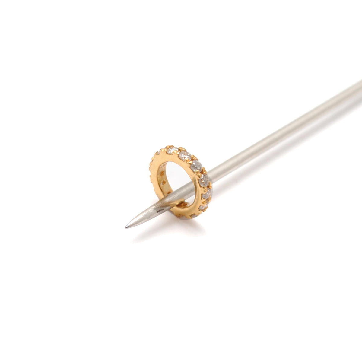 6mm Diamond Eternity Rondelle Bead 14K Gold Threaded on Pin – Jewelry Making