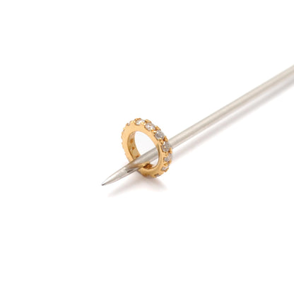 6mm Diamond Eternity Rondelle Bead 14K Gold Threaded on Pin – Jewelry Making