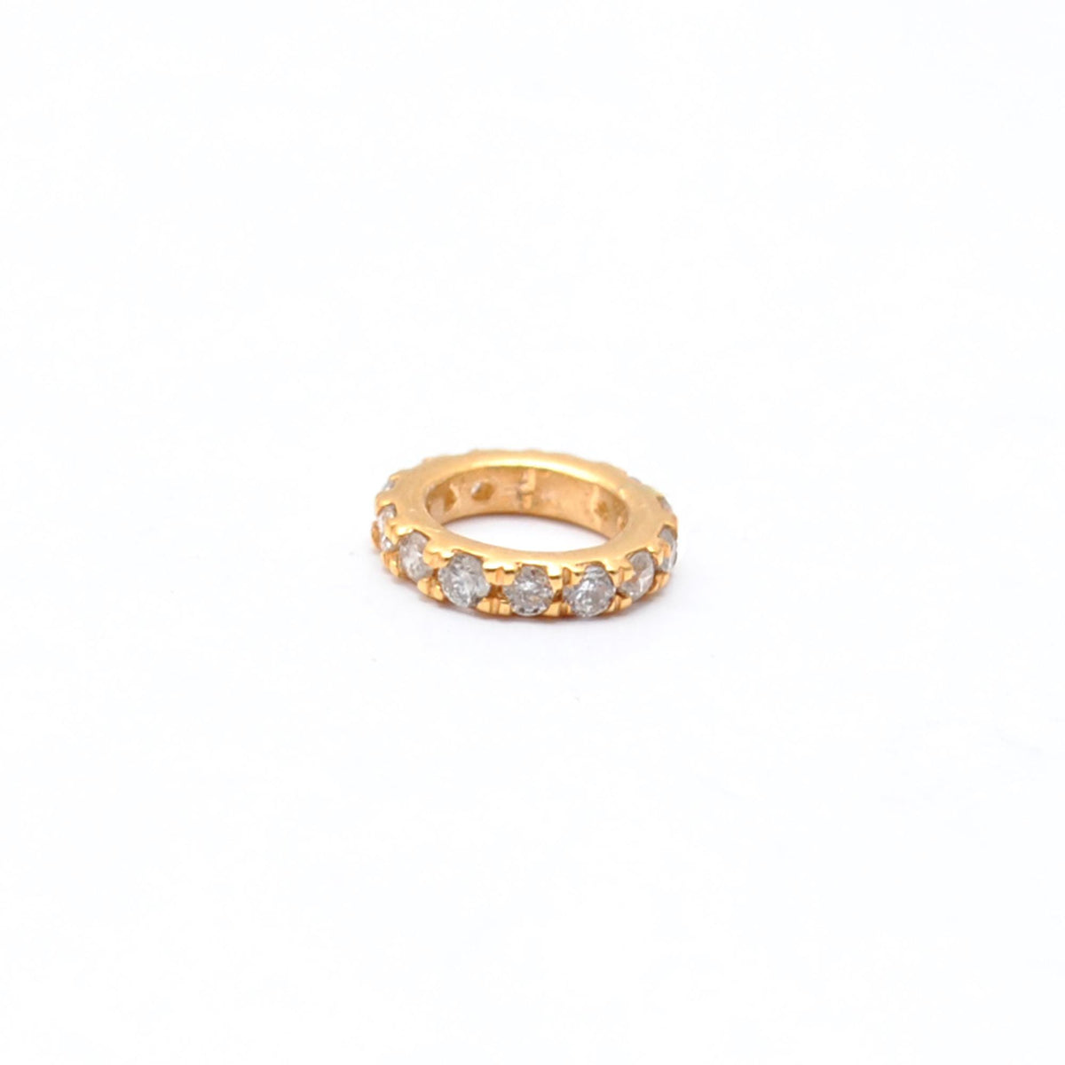 6mm Natural Diamond Rondelle Wheel Spacer 14K Gold – Close Up Detail