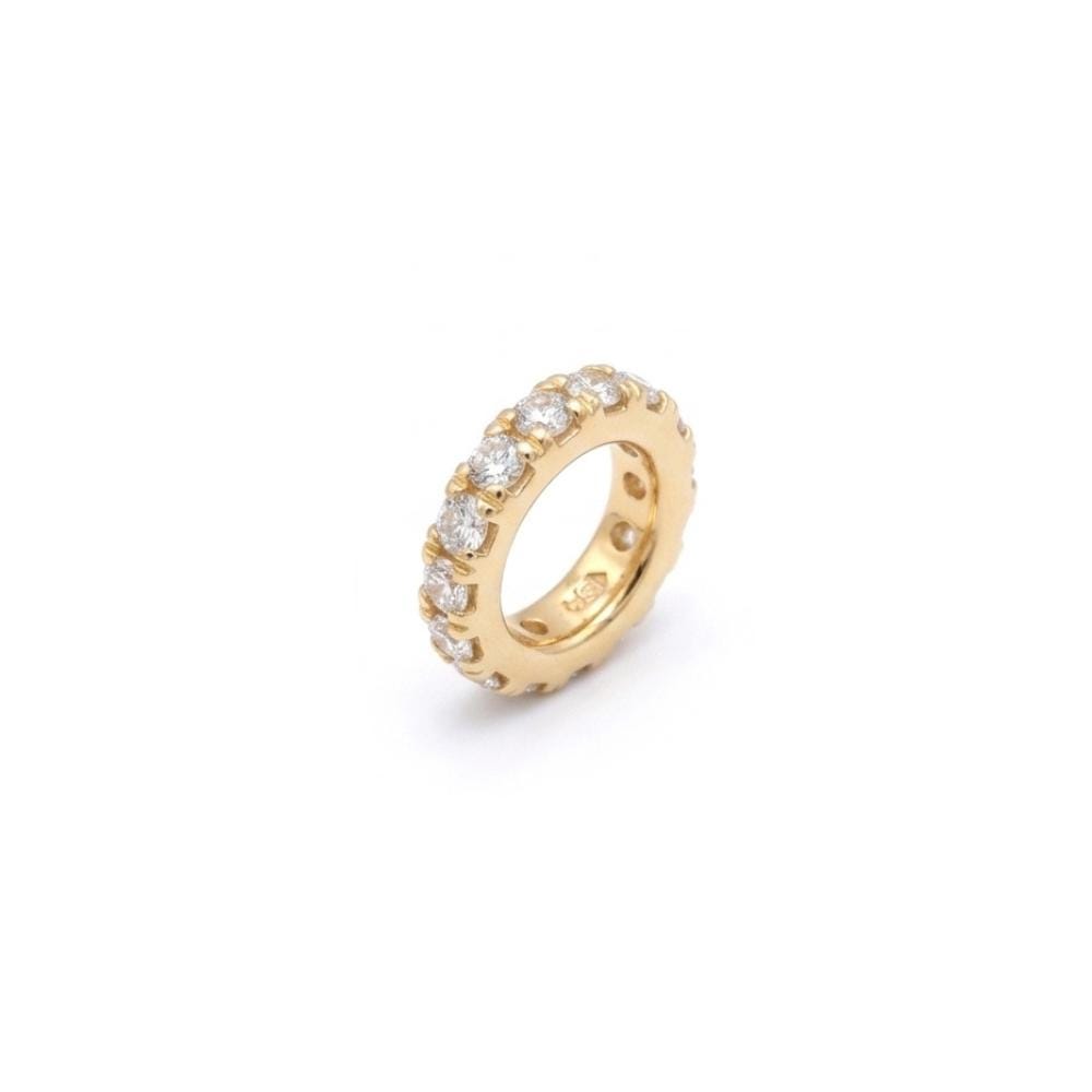 6mm Diamond Pavé Gold Rondelle Spacer Bead – Angle View