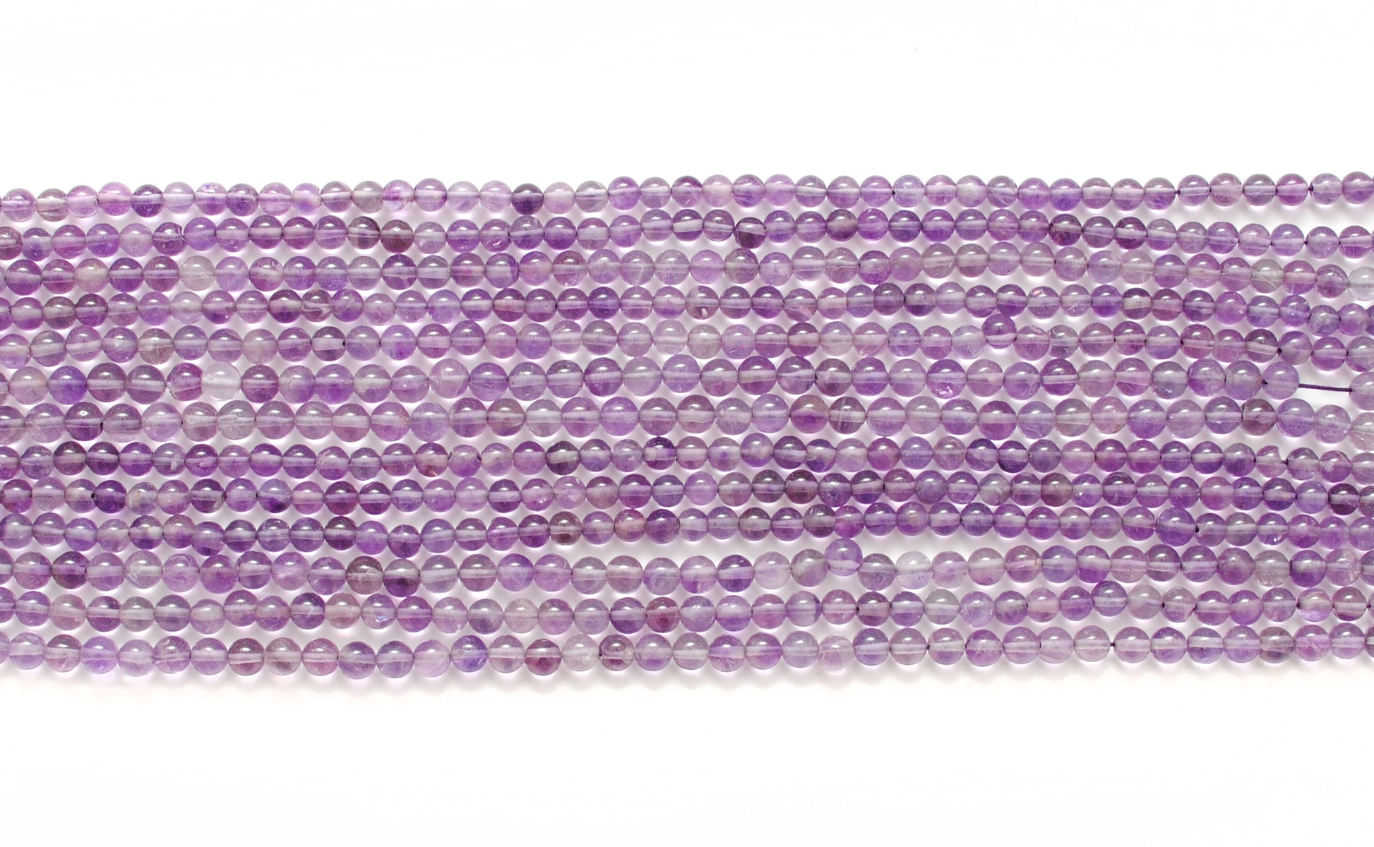 Natural Amethyst Round Beads, 4-4.5mm – 15" Strand, Smooth Gemstone Beads for Necklace & Bracelet Making - Kanika Creations