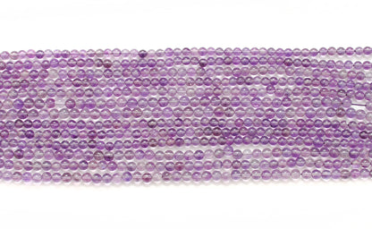 Natural Amethyst Round Beads, 4-4.5mm – 15" Strand, Smooth Gemstone Beads for Necklace & Bracelet Making - Kanika Creations