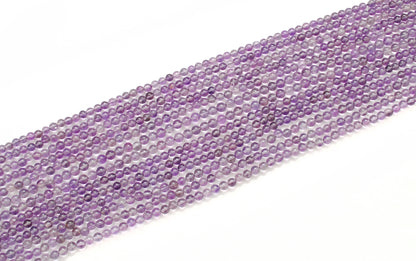 Natural Amethyst Round Beads, 4-4.5mm – 15" Strand, Smooth Gemstone Beads for Necklace & Bracelet Making - Kanika Creations