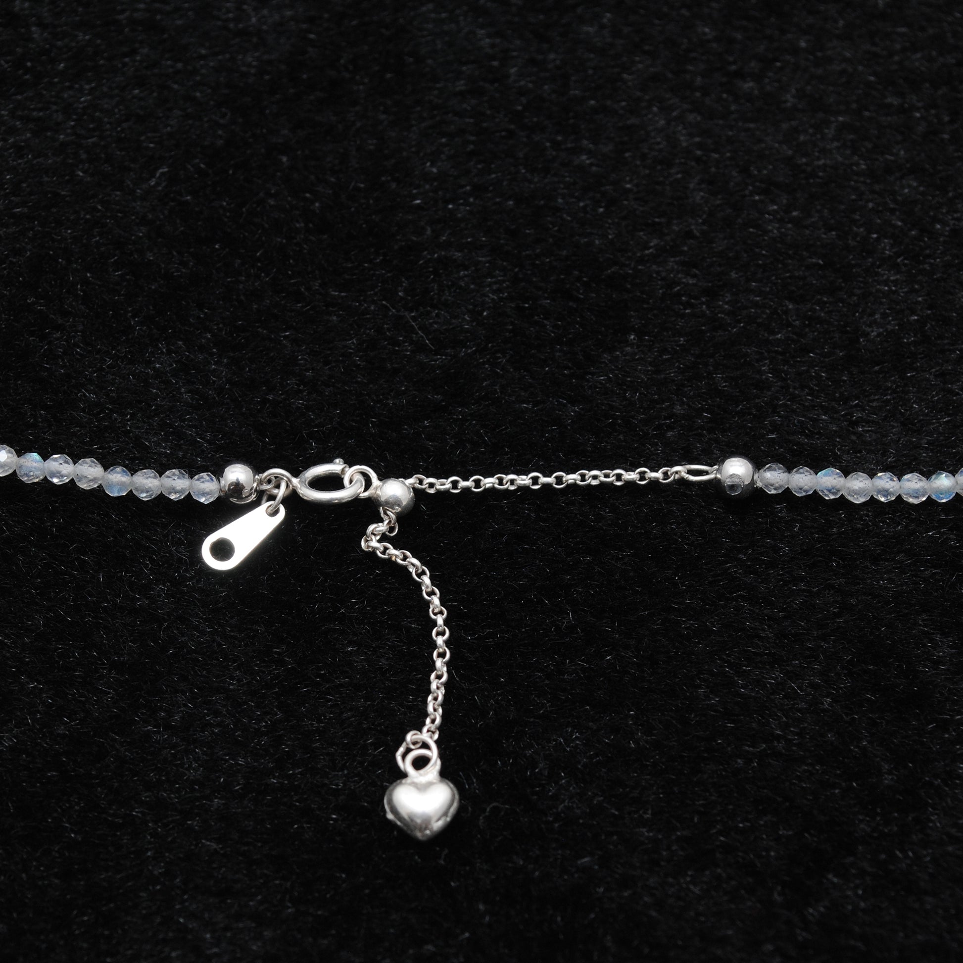 Labradorite Beaded Charm Necklace Gift for Her - Clasp Detail