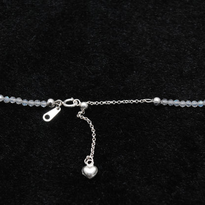 Labradorite Beaded Charm Necklace Gift for Her - Clasp Detail